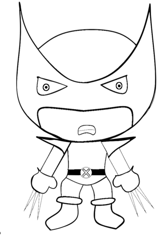 Cartoon Wolverine Coloring Page